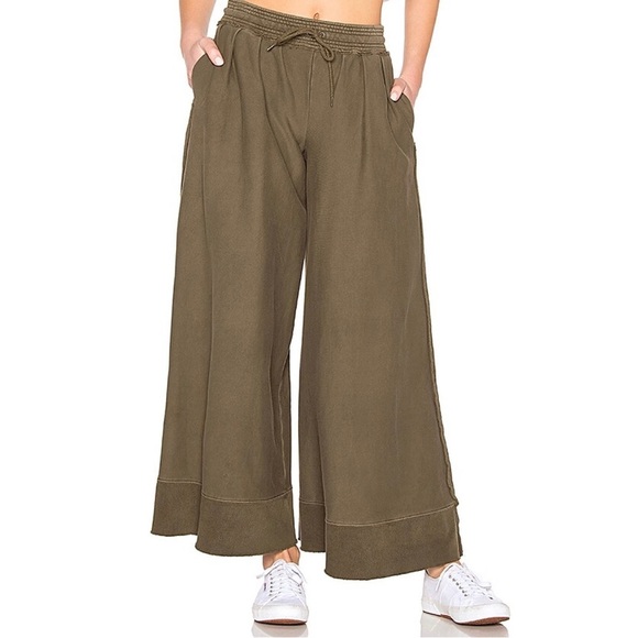 NWT Free People Movement Rocco Army Green Wide Leg Pants size XS